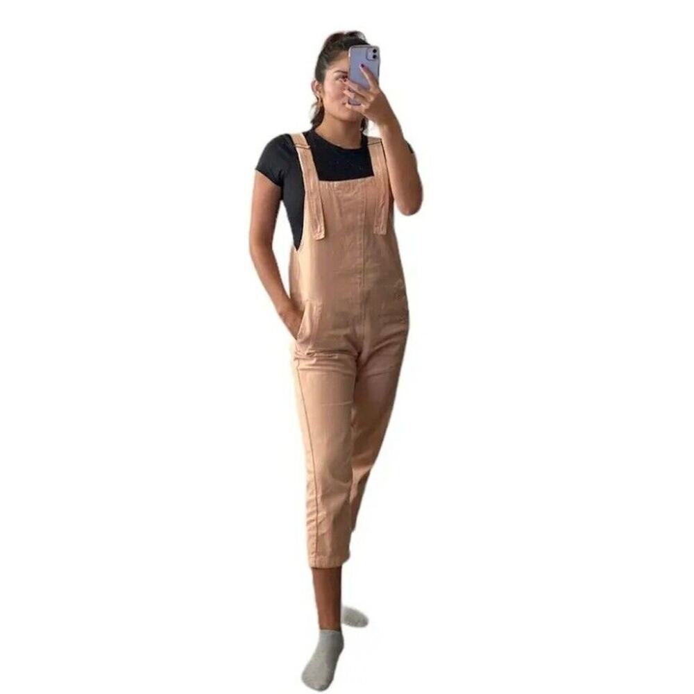 Style Rack LA Denim Overalls Size‎ M Peach Denim Slouchy Jumpsuit Lagenlook Boho